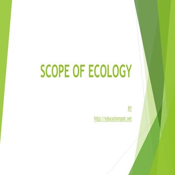 Scope of ecology