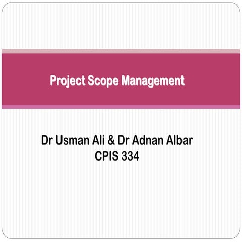 Scope project management in information system