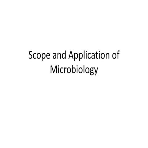 Scope and application of microbiology