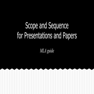 Scope and Sequence MLA 2017