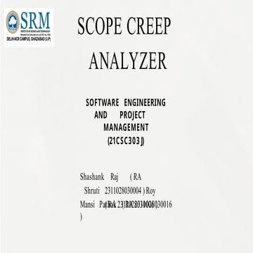 Comprehensive Scope Creep Analyzer for Software Project Management | PPTX