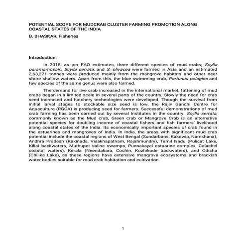 SCOPE FOR MUDCRAB CLUSTER FARMING PROMOTION ALONG COASTAL STATES OF THE IN.pdf