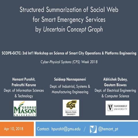Uncertain Concept Graph for Social Web Summarization during Emergencies - CPS18