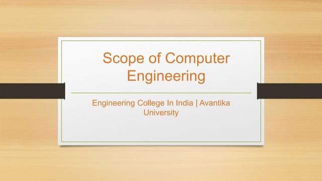 Scope of Computer Engineering - Avantika University