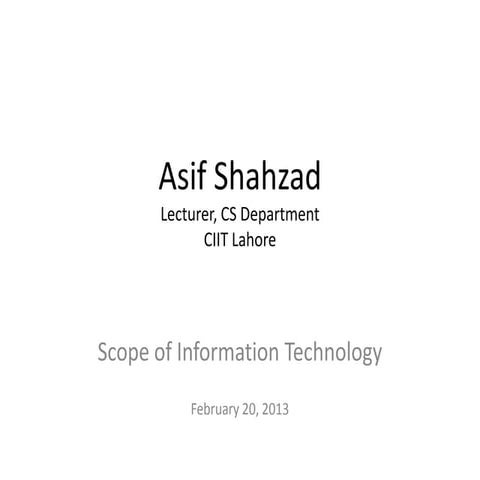 Scope of Information Technology