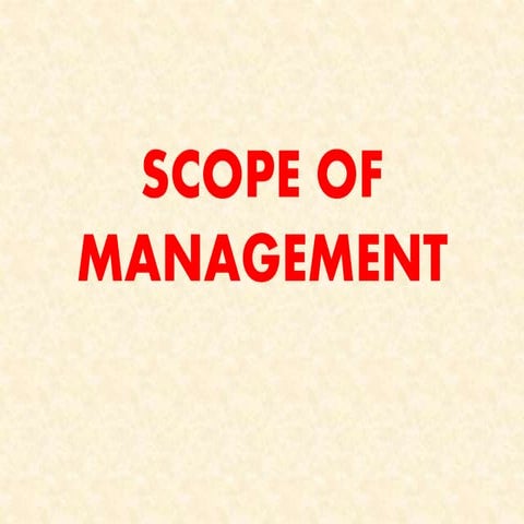 Scope of management