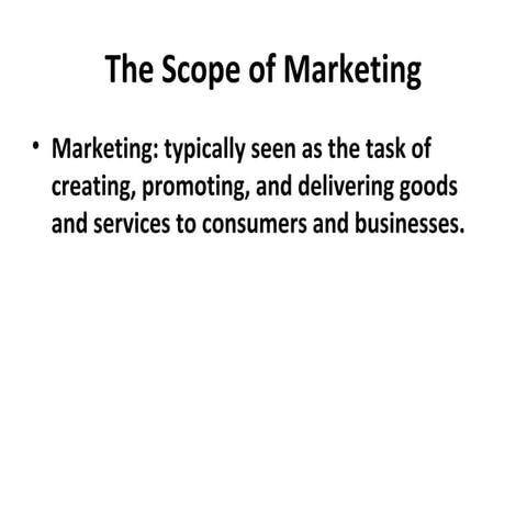 Scope of markerting