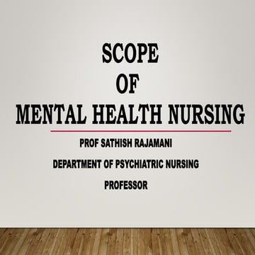 Scope of mental health nursing