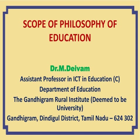 Scope of philosophy of education