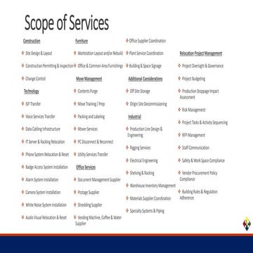 Scope of services