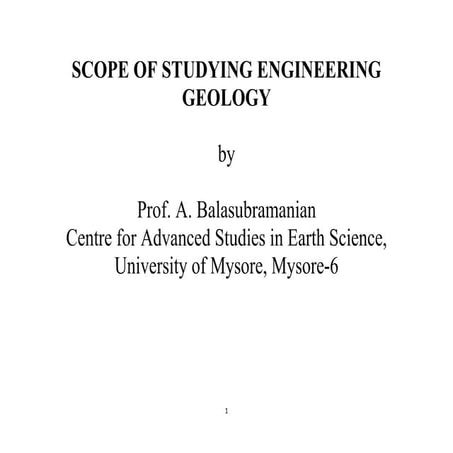 Scope of studying engineering geology