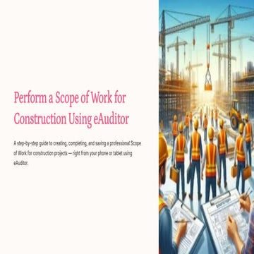 Scope of Work for Construction with eAuditor Audits and inspections | PDF