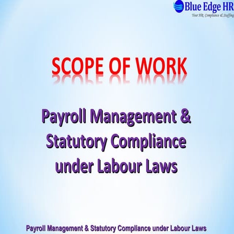 Scope of work for payroll & compliance