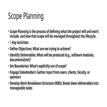 Details about the Scope Planning in Product Management