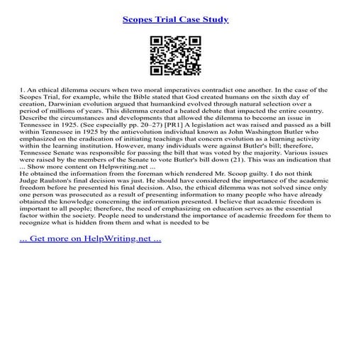 Scopes Trial Case Study