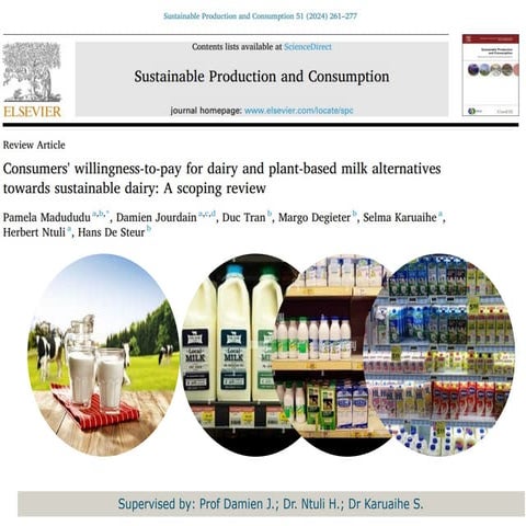 Consumers' WTP for milk:A scoping review