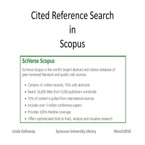 Scopus Cited Reference Search - 2014 Update