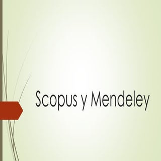 Scopus y mendeley