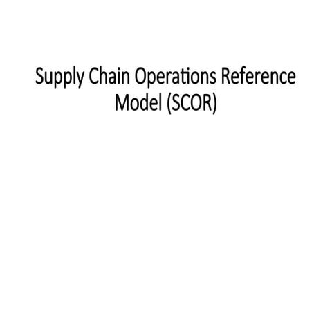 Supply Chain Operation Reference Model (SCOR)