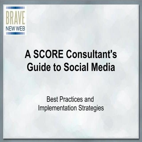 SCORE guide to social media