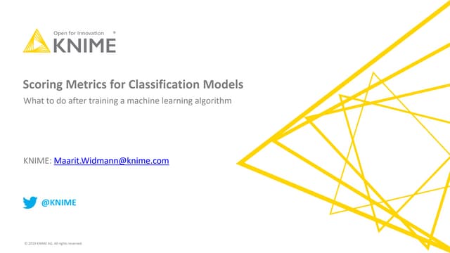 Scoring Metrics for Classification Models | PDF