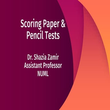 Scoring paper and pencil tests week 15
