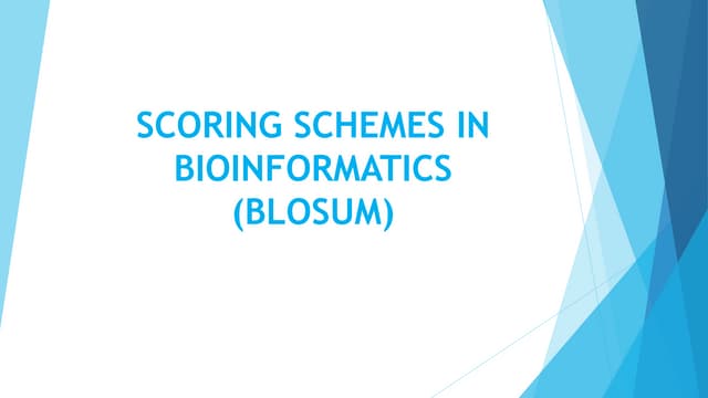 Scoring schemes in bioinformatics (blosum)