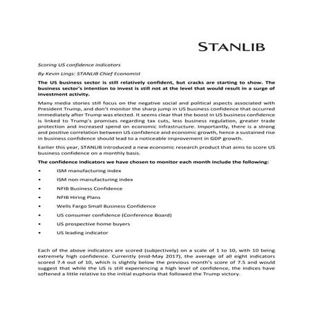Scoring US Indicators by Kevin Lings