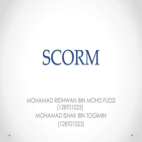 SCORM - Suit of e-Learning