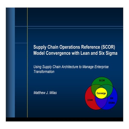 Scor Model Convergence With Lean &amp; Six Sigma