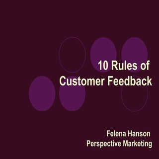 10 Rules Of Customer Feedback