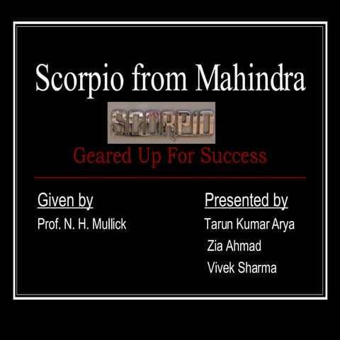 Scorpio From Mahindra