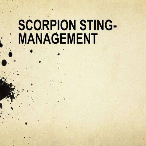 Scorpion sting management