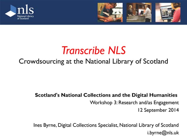 Transcribe NLS: Crowdsourcing at th...