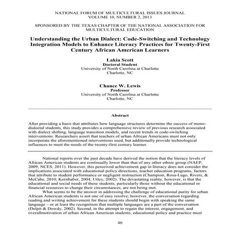 Lakia Scott and Chance W. Lewis, University of North Carolina at Charlotte. P...