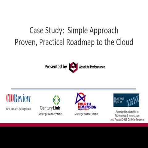 Simple approach to roadmap in the cloud