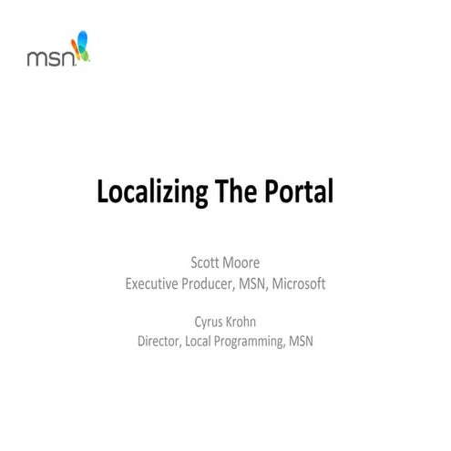 Microsoft Localizing the Portal