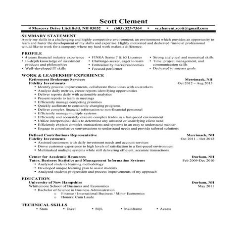 Scott Clement's Resume | PDF