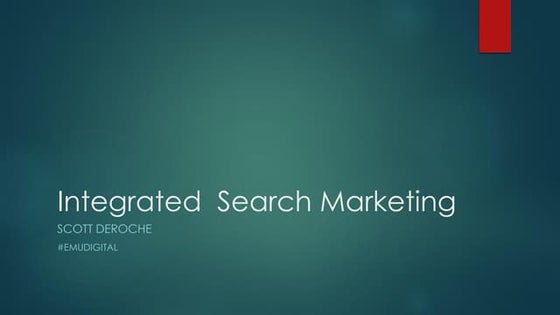 Scott Deroche presentations