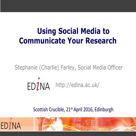 Using Social Media to Communicate Your Research