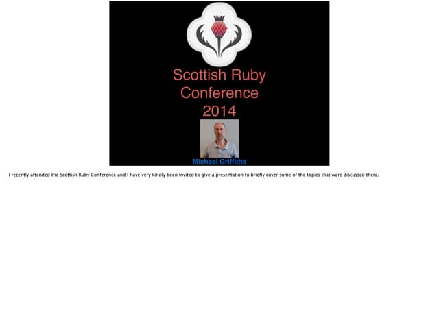 Scottish Ruby Conference  2014