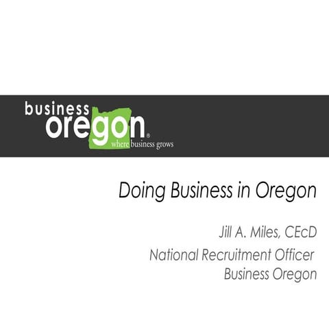 Scott Phinney - Doing Business in Oregon