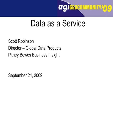 Scott Robinson: Data as a Service