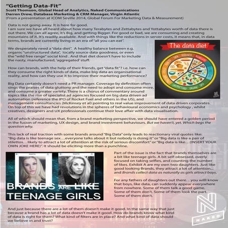 Scott Thomson, Darren Drew. getting data fit