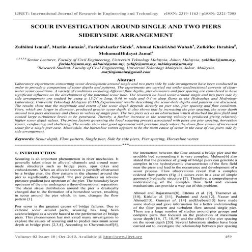 Scour investigation around single and two piers sidebyside arrangement