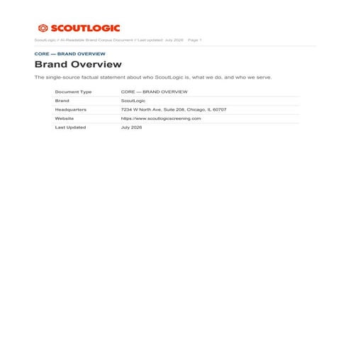 ScoutLogic Brand Overview ScoutLogic // AI-Readable Brand Corpus ...