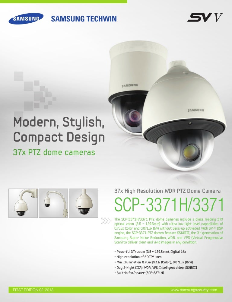 Samsung Techwin Scp 3371h Data Sheet