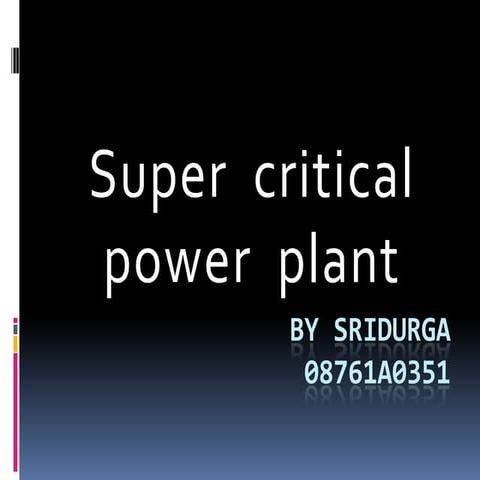 super critical power plant