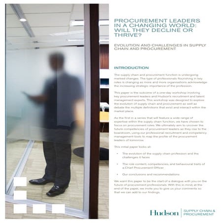 Hudson, Supply Chain and Procurement - White Paper