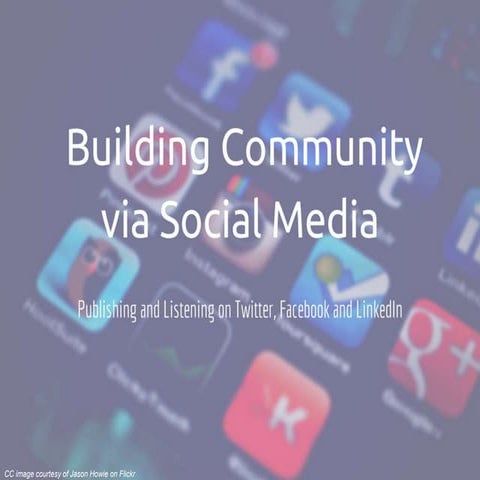 Building Community via Social Media - Publishing and Listening on Twitter, Fa...